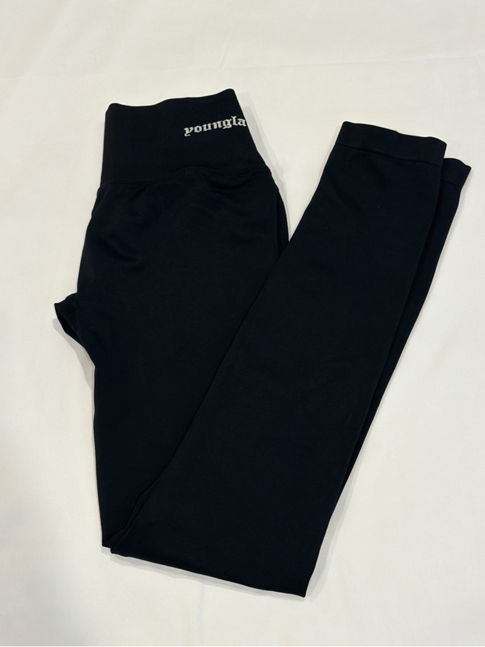 YoungLA Black High-Waist Lift Seamless Leggings with Logo